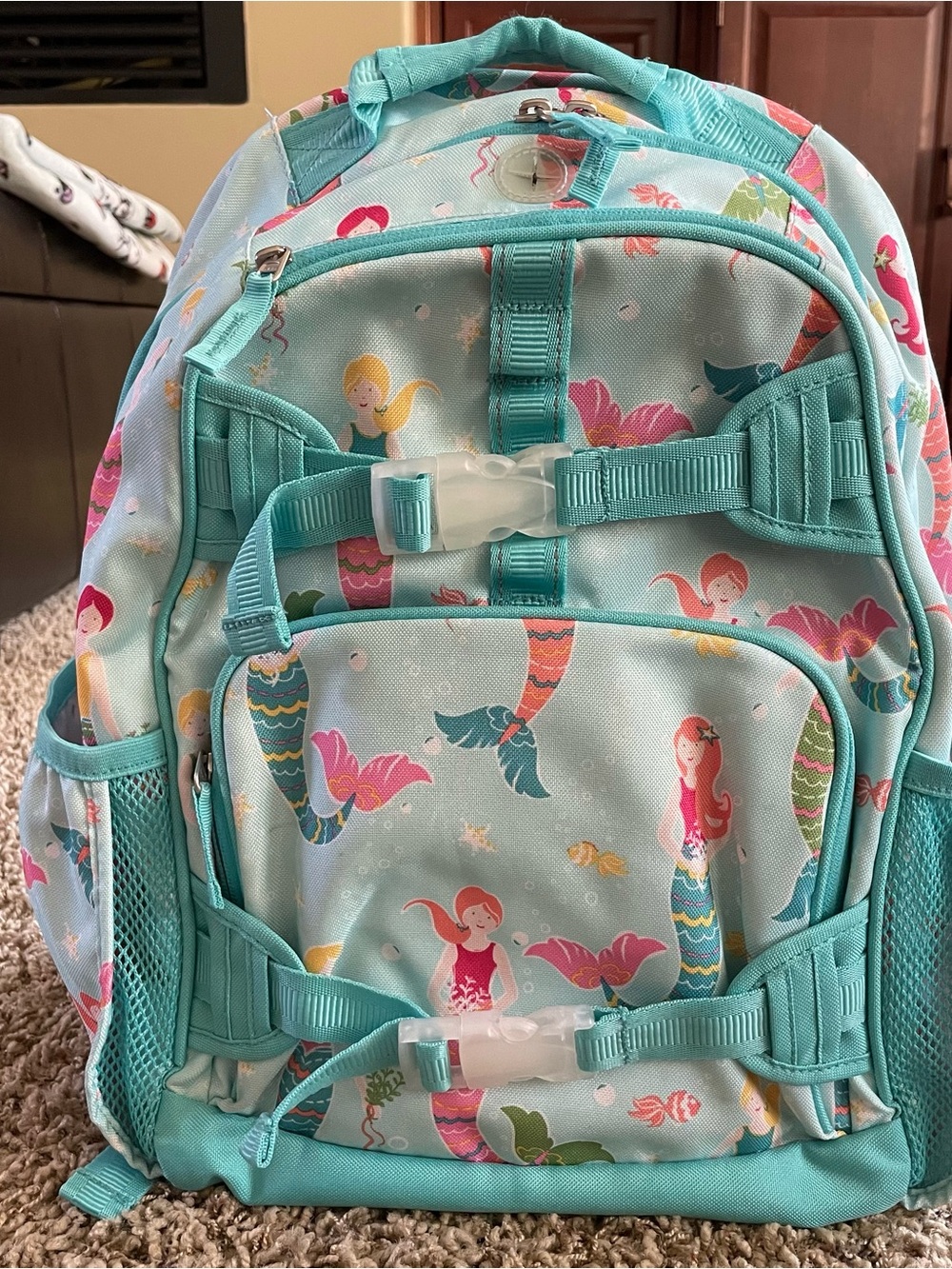 Pottery Barn Kids Mackenzie Large Mermaid Aqua Backpack